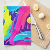 Neon Fluid Art Theedoek (Quarter Fold)