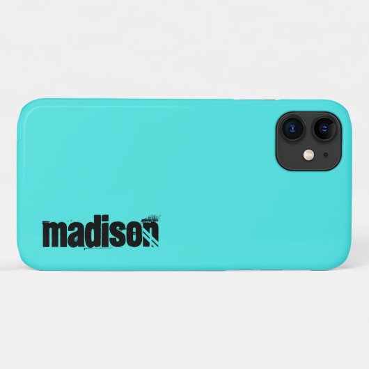 Neon Fluorescent Turquoise Case-Mate iPhone Case (Achterkant (horizontaal))