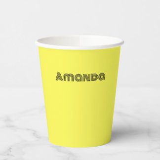 neon Fluorescent yellow lemon bright color Papieren Bekers