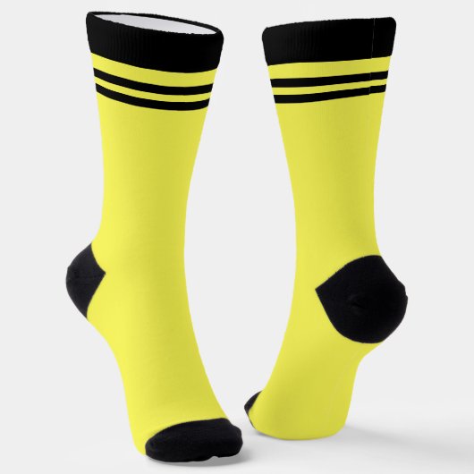 neon Fluorescent yellow lemon bright color Sokken (Gebogen)