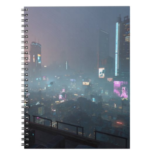 Neon Fog Cyber City Notitieboek (Voorkant)