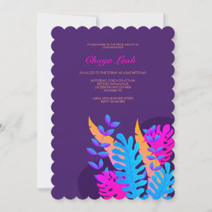 Neon Foliage Bat Mitzvah Uitnodiging