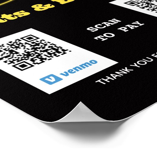 Neon Food Scan to Pay QR Code Poster (Hoek)