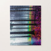 Neon Forest Floor met Silhouetted Trees Legpuzzel (Verticaal)