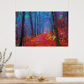 Neon Forest Oil Painting Print Poster (Keuken)