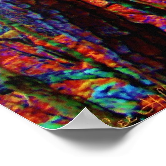 Neon Forest Oil Painting Print Poster (Hoek)