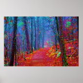 Neon Forest Oil Painting Print Poster (Voorkant)
