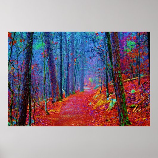 Neon Forest Oil Painting Print Poster (Voorkant)