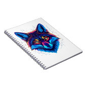 Neon Fox Face – Vibrant Glowing Design Notitieboek (Rechterzijde)