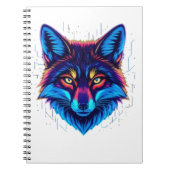 Neon Fox Face – Vibrant Glowing Design Notitieboek (Voorkant)