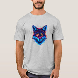Neon Fox Face – Vibrant Glowing Design T-shirt