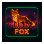 Neon Fox Poster (Voorkant)