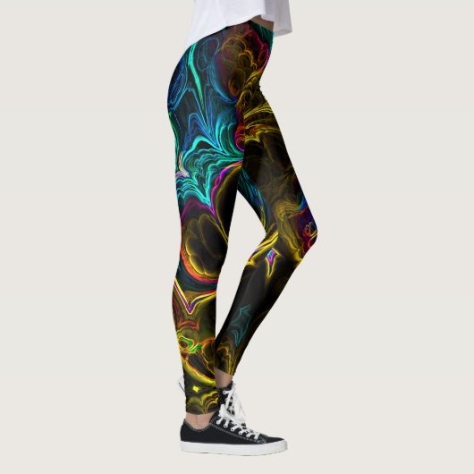 Neon Fractal 1 Leggings (Rechts)