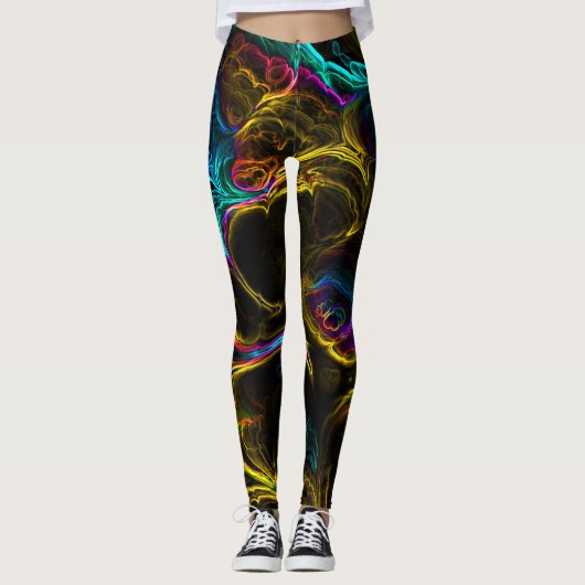 Neon Fractal 1 Leggings (Voorkant)