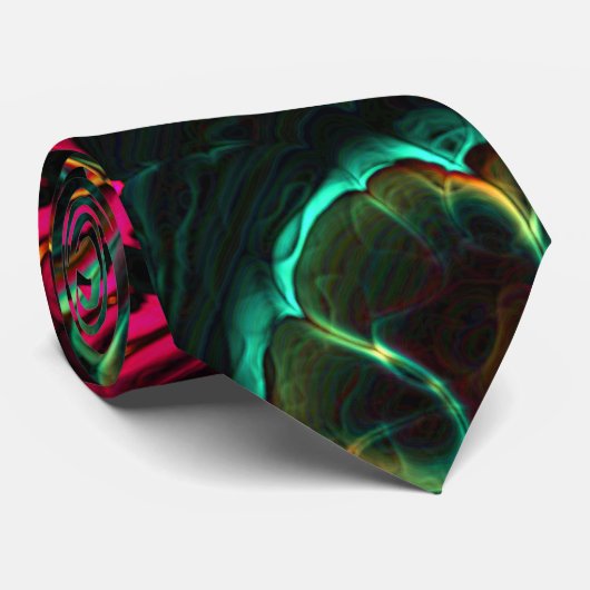 Neon fractal 2 Stropdas (Opgerold)