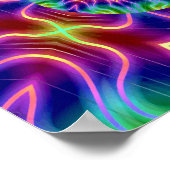 Neon Fractal Spiral Poster (Hoek)