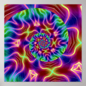 Neon Fractal Spiral Poster (Voorkant)