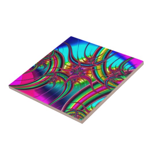 Neon Fractal Tegeltje (Zijkant)