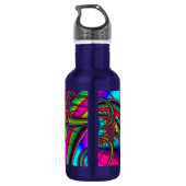 Neon Fractal Waterfles (Achterkant)