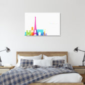 Neon France Skyline Canvas Afdruk (Insitu (Slaapkamer))