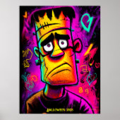 Neon Franky Poster – Cartoon Pop Kunstmonster (Voorkant)