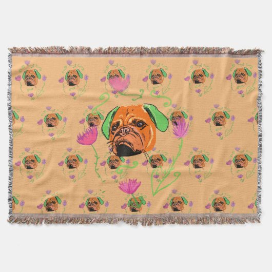 Neon Franse buldog hond Deken (Voorkant)