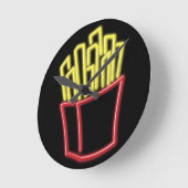Neon French Fries Ronde Klok (Hoek)