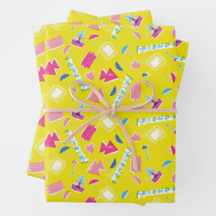 Neon FRIENDS™ Iconenpatroon Inpakpapier Vel