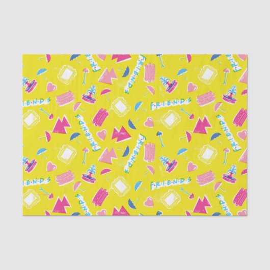Neon FRIENDS™ Iconenpatroon Tissuepapier (Voorkant)