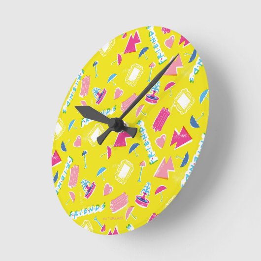 Neon FRIENDS™ Pictogram Patroon Ronde Klok (Hoek)