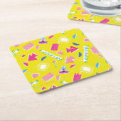 Neon FRIENDS™-pictogrampatroon Kartonnen Onderzetters (Schuin)