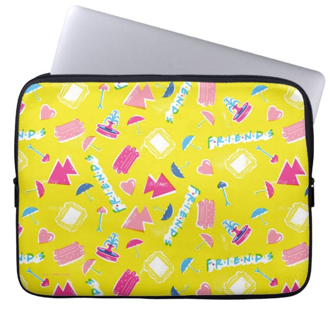 Neon FRIENDS™-pictogrampatroon Laptop Sleeve (Voorkant)