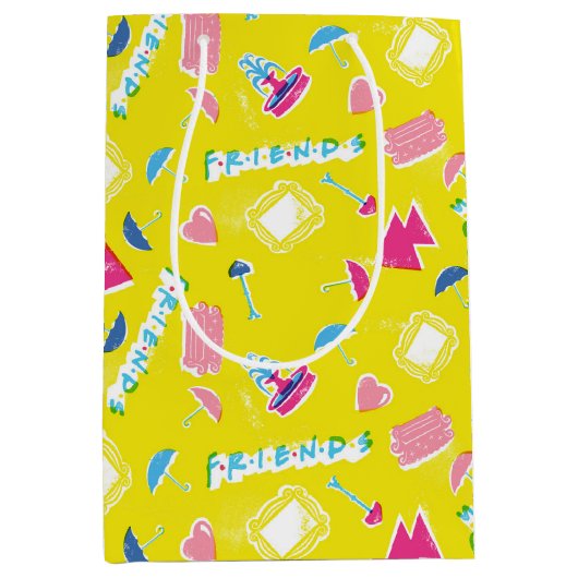 Neon FRIENDS™-pictogrampatroon Medium Cadeauzakje (Voorkant)