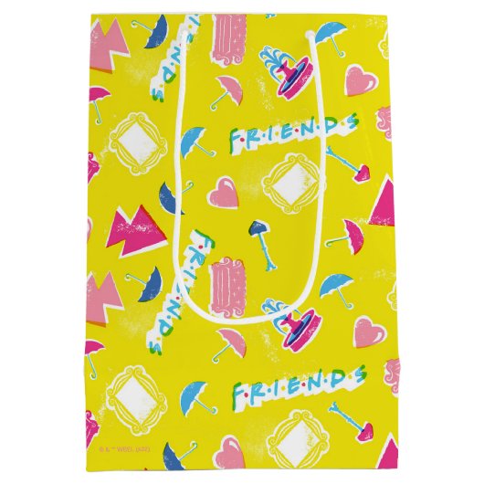 Neon FRIENDS™-pictogrampatroon Medium Cadeauzakje (Achterkant)