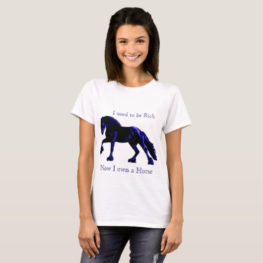  Neon Friesian Horse T-shirt (Voorkant volledig)