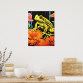 Neon Frog: een symfonie in bloei Poster (Keuken)