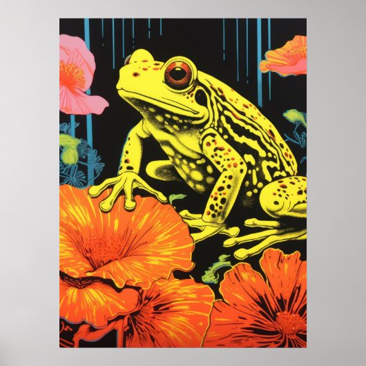 Neon Frog: een symfonie in bloei Poster (Voorkant)