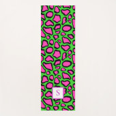 Neon Frog Green Paars Monogram op persoonlijke tit Yogamat (Voorkant)