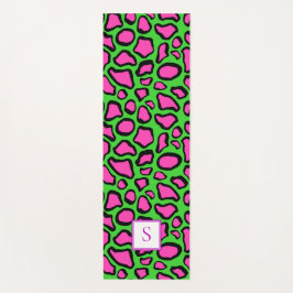 Neon Frog Green Paars Monogram op persoonlijke tit Yogamat
