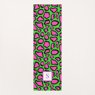 Neon Frog Green Paars Monogram op persoonlijke tit Yogamat