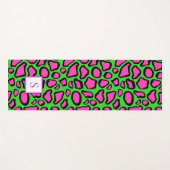 Neon Frog Green Paars Monogram op persoonlijke tit Yogamat (Voorkant (horizontaal))