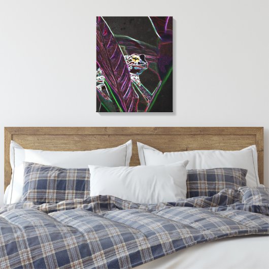 Neon Froggy Fine Art Canvas Print (Insitu (Slaapkamer))