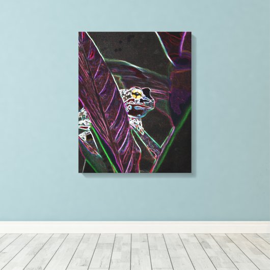 Neon Froggy Fine Art Canvas Print (Insitu (Houten vloer))