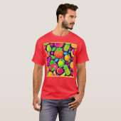 Neon Fruit Burst Patroon T-shirt (Voorkant volledig)