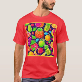 Neon Fruit Burst Patroon T-shirt