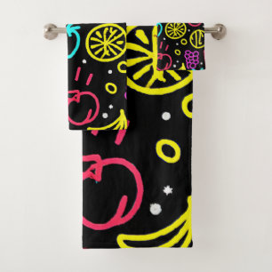 Neon Fruit Extravaganza Bad Handdoek