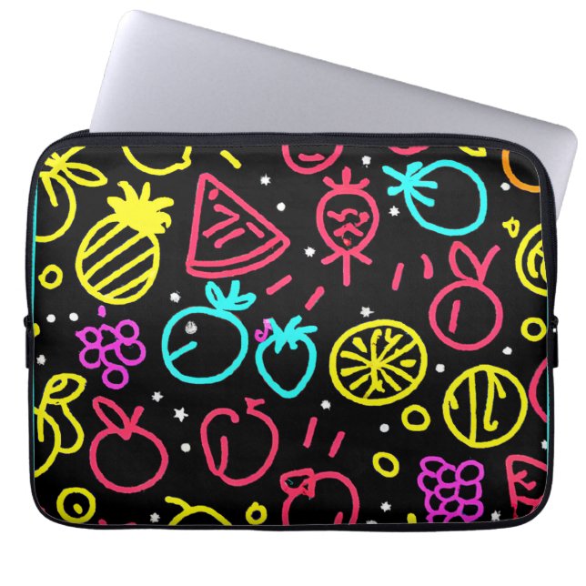 Neon Fruit Extravaganza Laptop Sleeve (Voorkant)