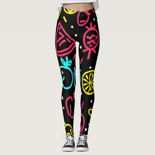 Neon Fruit Extravaganza Leggings (Voorkant)