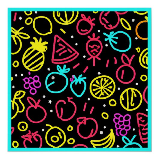 Neon Fruit Extravaganza Perfect Poster (Voorkant)