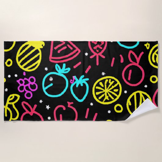 Neon Fruit Extravaganza Strandlaken (Voorkant)